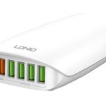 LDNIO σταθμός φόρτισης A6573C, USB-C/5x USB, 65W, PD/QC, λευκός