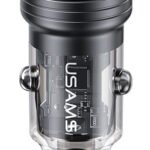 USAMS φορτιστής αυτοκινήτου US-CC175, USB & USB-C, 45W, QC & PD, μαύρος