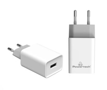 POWERTECH φορτιστής τοίχου PT-761, USB, 2.1A, λευκός
