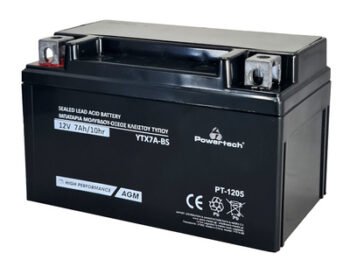 POWERTECH μπαταρία μολύβδου μοτοσυκλέτας PT-1205, 12V 7Ah, AGM, YTX7A-BS