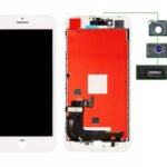 TIANMA High Copy LCD iPhone 8 Plus, Camera-Sensor ring, ear mesh, White