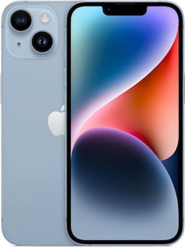 Apple iPhone 14 (6GB/128GB) Blue Εκθεσιακό (1 Year Warranty) 90% + Battery (Protective Glass + Premium Silicone Case)
