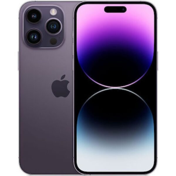 Apple iPhone 14 Pro Max 5G (6GB/128GB) Deep Purple Εκθεσιακό 89% + Battery (1 Year Warranty) + (Protective Glass + Premium Silicone Case)