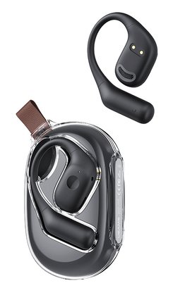 USAMS earphones με θήκη φόρτισης UG26, OWS, Φ14.2mm, 50/300mAh, μαύρα