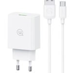 USAMS φορτιστής τοίχου SCXLTZ01 με καλώδιο micro USB, USB, 18W, λευκός