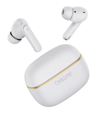 CELEBRAT earphones με θήκη φόρτισης WD03, True Wireless, 13mm, 30/300mAh, λευκά