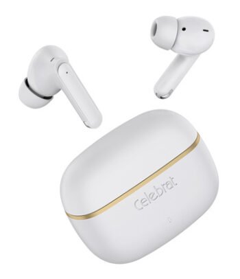 CELEBRAT earphones με θήκη φόρτισης WD03, True Wireless, 13mm, 30/300mAh, λευκά