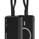 POWERTECH power bank PT-1376 με καλώδιο, 10000mah, magnetic wireless, 20W, μαύρο