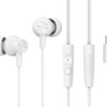 CELEBRAT earphones με μικρόφωνο G38, USB-C σύνδεση, 10mm, 1.2m, λευκά