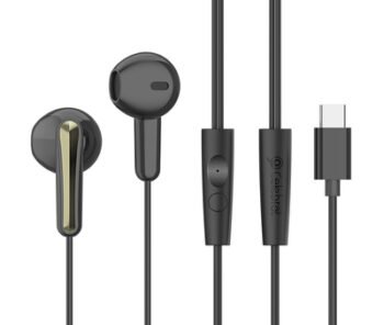 CELEBRAT earphones με μικρόφωνο G37, USB-C σύνδεση, 14.2mm, 1.2m, μαύρα