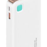 USAMS power bank CD225 με καλώδιο Lightning, 2x θύρες εξόδου, 10000mAh, 20W, λευκό