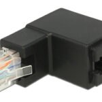 DELOCK αντάπτορας RJ45 86424, CAT 6 UTP, γωνιακός 90°, μαύρος