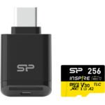 SILICON POWER κάρτα μνήμης microSDXC Inspire με card reader, 256GB, UHS-I U3 A1 V30