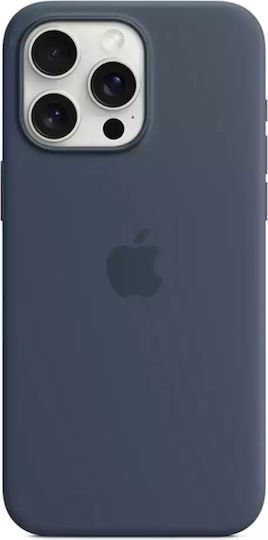 Apple Silicone Case Storm Blue (iPhone 15 Pro Max)