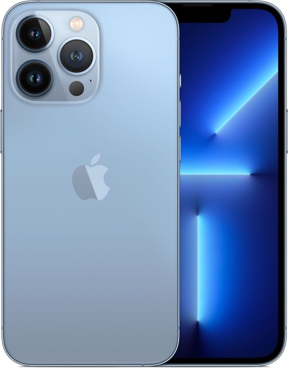 Apple iPhone 13 Pro Max (6GB/256GB) Sierra Blue Εκθεσιακό 100% + Battery (1 Year  Warranty) + (Protective Glass + Premium Silicone Case)
