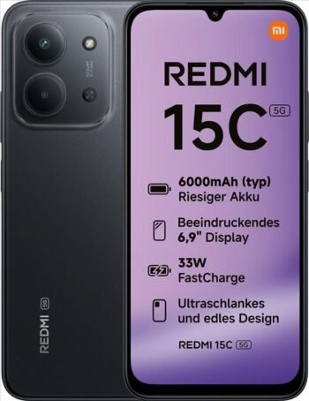 Xiaomi Redmi 15C NFC 5G 4/128GB Midnight Black EU