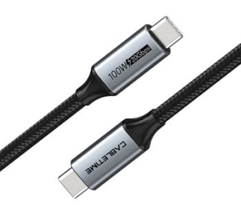 CABLETIME καλώδιο USB-C CT-CMCM2, USB 3.1, 100W, 20Gbps, 4K, 1.5m, μαύρο