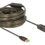 DELOCK καλώδιο USB 2.0 αρσενικό σε θηλυκό 82690, active, 20m, μαύρο