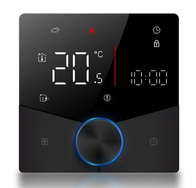 Smart θερμοστάτης αερίου BHT-009GCLW, WiFi, χωνευτός, μαύρος