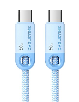 CABLETIME καλώδιο USB-C CT-CM60-PBL, 60W PD, 480Mbps, 0.25m, μπλε