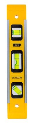 DELI αλφάδι DL290230 με 3 μάτια, πλαστικό, μαγνητικό, 23cm
