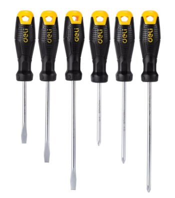 DELI σετ κατσαβίδια DL620006, 3x ίσια & 3x σταυρωτά, μαγνητικά, 6τμχ