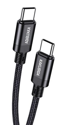 KAKUSIGA καλώδιο USB-C σε USB-C KSC-970, 60W, 480Mbps, 1m, μαύρο