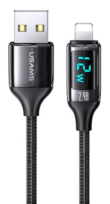 USAMS καλώδιο Lightning σε USB US-SJ543, 2.4A, 1.2m, μαύρο