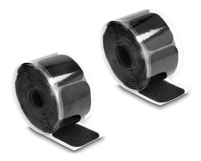 POWERTECH αυτοκόλλητα τύπου Velcro TIES-067 σε ρολό 5m, 45x50mm, μαύρο