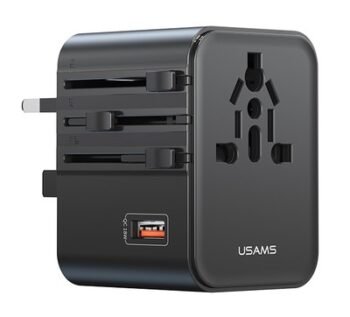 USAMS φορτιστής/αντάπτορας πρίζας CC309, USB & 2x USB-C, universal, 25W, μαύρος