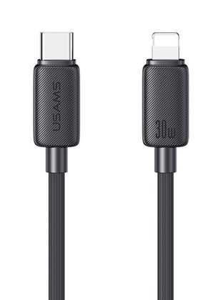 USAMS καλώδιο Lightning σε USB-C US-SJ692, 30W, 480Mbps, 1m, μαύρο