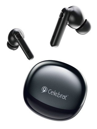 CELEBRAT earphones με θήκη φόρτισης W71, True Wireless, 10mm, 30/200mAh, μαύρα