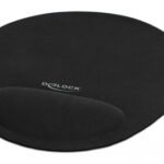 DELOCK mousepad 12040 με gel στήριγμα καρπού, 230 x 202mm, μαύρο