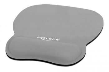 DELOCK Mousepad 12698 με στήριγμα καρπού, 245x206 mm, γκρι