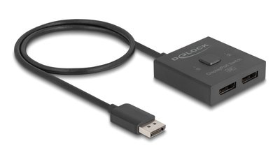 DELOCK DisplayPort switch 18906, 2 σε 1, bidirectional, 8K/30Hz, μαύρο