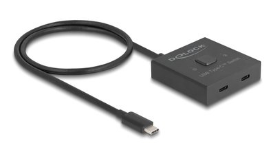 DELOCK USB-C switch 18911, 2 σε 1 bidirectional, 10Gbps, 8K, 100W, μαύρο