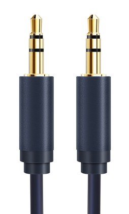 CABLETIME καλώδιο ήχου 3.5mm CT-AV301-H11G, gold plated, 1m, μπλε