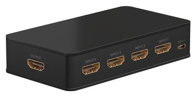 GOOBAY HDMI switch 58489 με τηλεχειριστήριο, 4 σε 1, 4K/60Hz, μαύρο