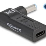 DELOCK αντάπτορας τροφοδοσίας 60004, USB-C σε HP 4.5x3mm, 90°, μαύρος