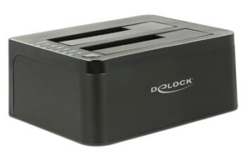 DELOCK docking station για 2.5" ή 3.5" SATA HDD/SSD 62661, 2 θέσεων, 6Gbps, clone function, μαύρο