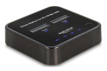 DELOCK docking station για M.2 NVMe SSD 64177, 2 θέσεων, 10Gbps, clone function, μαύρο