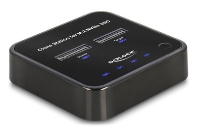 DELOCK docking station για M.2 NVMe SSD 64177, 2 θέσεων, 10Gbps, clone function, μαύρο