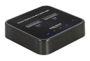 DELOCK docking station για M.2 SATA SSD 64178, 2 θέσεων, 6Gbps, clone function, μαύρο