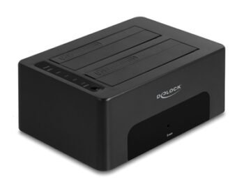 DELOCK docking station για 2.5" ή 3.5" SATA HDD/SSD 64187, 2 θέσεων, 5Gbps, clone/erase function, μαύρο