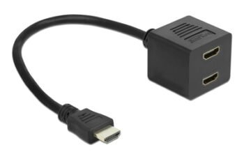 DELOCK HDMI splitter 65226 με Ethernet, 2 σε 1, 1080p, μαύρο