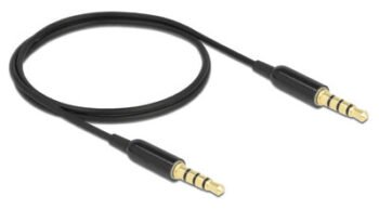 DELOCK καλώδιο 3.5mm 66075, CTIA, 32AWG, 0.5m, μαύρο