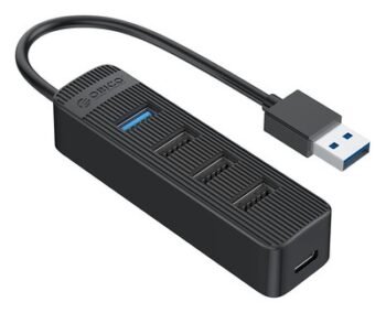 ORICO USB hub TWU32-4A, 4x θυρών, USB 3.0, 5Gbps, USB σύνδεση, έξτρα τροφοδοσία, μαύρο