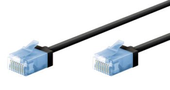 GOOBAY καλώδιο δικτύου 74232, CAT 6A U/UTP, ultra slim, copper, 500MHz, 0.50m, μαύρο