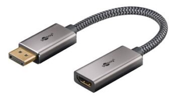 GOOBAY αντάπτορας DisplayPort σε HDMI 75271, 4K/60Hz, 0.2m, γκρι