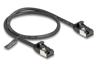 DELOCK καλώδιο δικτύου 80182, CAT 8.1 U/FTP, 40Gbps, εύκαμπτο, 0.50m, μαύρο